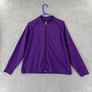Coolibar Jacket Womens L Large‎ Purple Full Zip Piping Stretch Running Gym Yoga